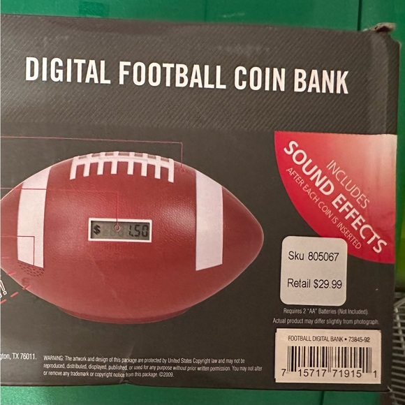 totes DIGITAL FOOTBALL COIN BANK - Picture 5 of 5